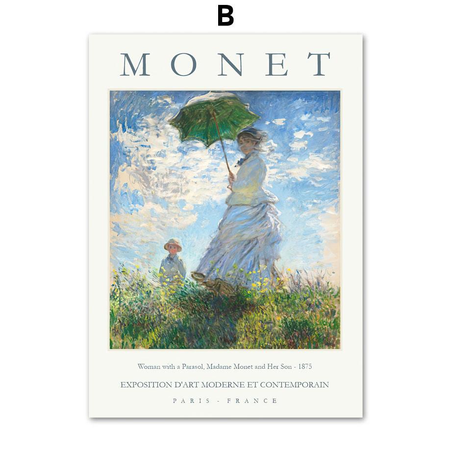 Monet Abstract Landscape Posters Exhibition Museum Wall Art Print Canvas Painting Gallery Wall Pictures For Living Room Decor