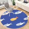 1pc Fish Ocean Office Round Area Rug, Indoor Mat Suitable ForOffice, Under Office Chairs Bedroom Living Room Home Decor, Room Decot236