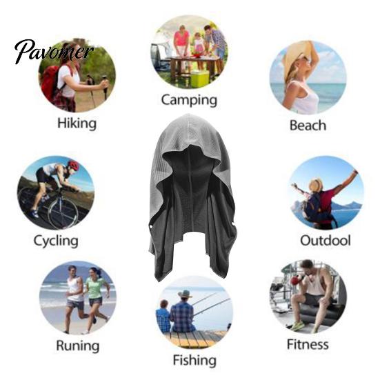 Reusable Cooling Towel Hoodie Sweat Absorption Extra Soft Sun Protection Quick Drying Neck Wrap Sports Supplies