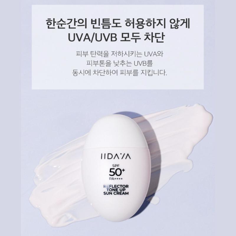 [IIDAYA] Reflektor Tone Up Solkräm SPF50+ PA++++ (40 ml)