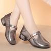 3cm All Match T Buckle Shallow Soft Leather Shoes Mary Janes Fall 2026 Women's Square Heels Shoes for Office Mom Work Daily