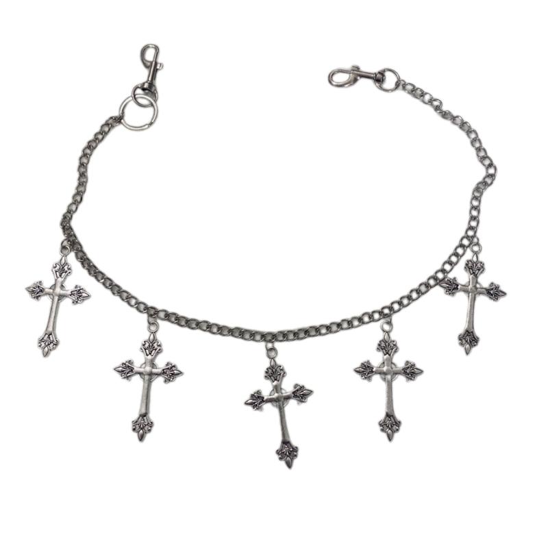 

Metal Punk Pant Chain Keychains for Men Women Cross Waist Chain Wallet Jeans Hip-hop Pants Belt Chains Street Jewelry 1