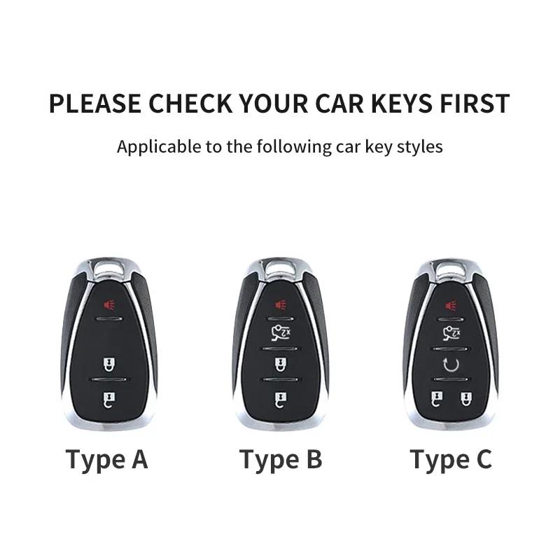 Leather Car Key Case Cover Holder Keychain Shell for Chevrolet 2017 2018 2019 Malibu Camaro Cruze Traverse Sonic Volt Equinox