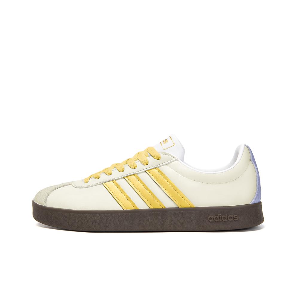 Adidas VL COURT 2.0 Slip Resistant Abrasion Resistant Low top Skateboard Shoes Unisex Yellow White ID6015(Team354-)
