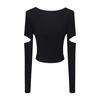 New Spring & Autumn Slim Fit Niche Design Sexy Elastic Short T-Shirt for Women
