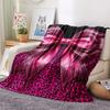 1Pc Gorgeous Bow Print Flannel Blanket, High Quality Comfortable for All Seasons, Home Decor, Warmth and Comfort, Perfect for Christmas Gifts W112