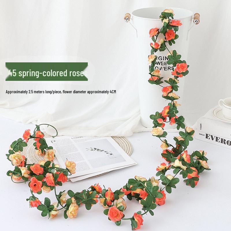Künstliche Kirschblütenranke - Seidenblume mit 45 Rosenknospen zur Decken- oder Wandhängedekoration