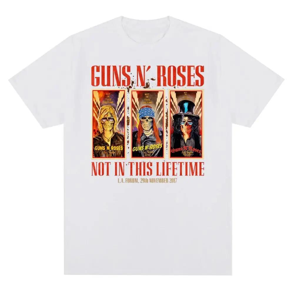 Koszulka z nadrukiem graficznym Guns N Roses Vintage Zespół Rockowy Streetwear Krótki Rękaw Moda Okrągły Dekolt Koszulka Kobiety Mężczyźni Bawełniana Koszulka