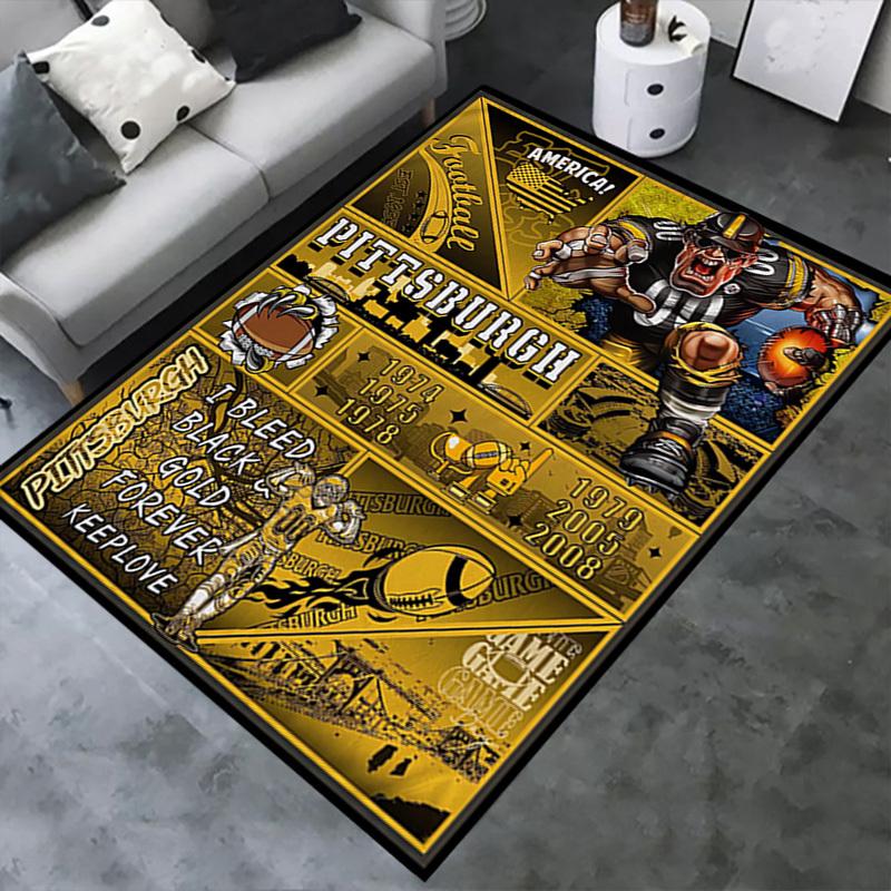 Büroteppich Pittsburgh Steelers inspiriertes Football-Fan-Geschenk Sofateppich, Stuhlunterlage zum Schutz