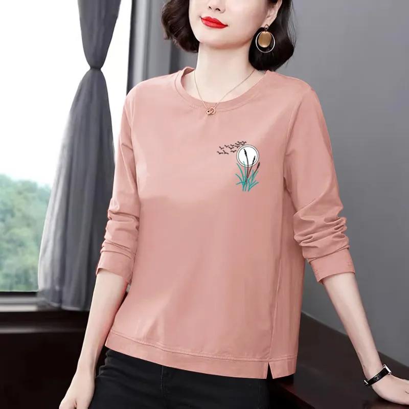 Sweatshirt for Women Cotton Loose Oversized Long Sleeve T-Shirt Comfortable Round Neck Casual Pullover Top Sweatshirt