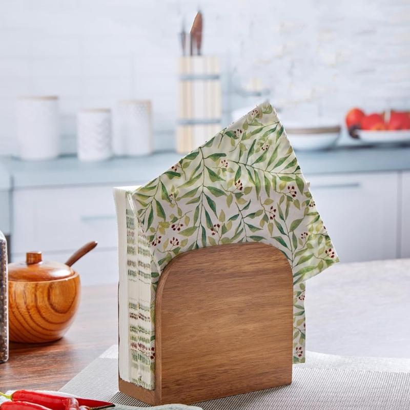 Elegant Acacias Wood Napkin Stand For Restaurant Cafe And Home Use Handcrafted Paper Towel Holder