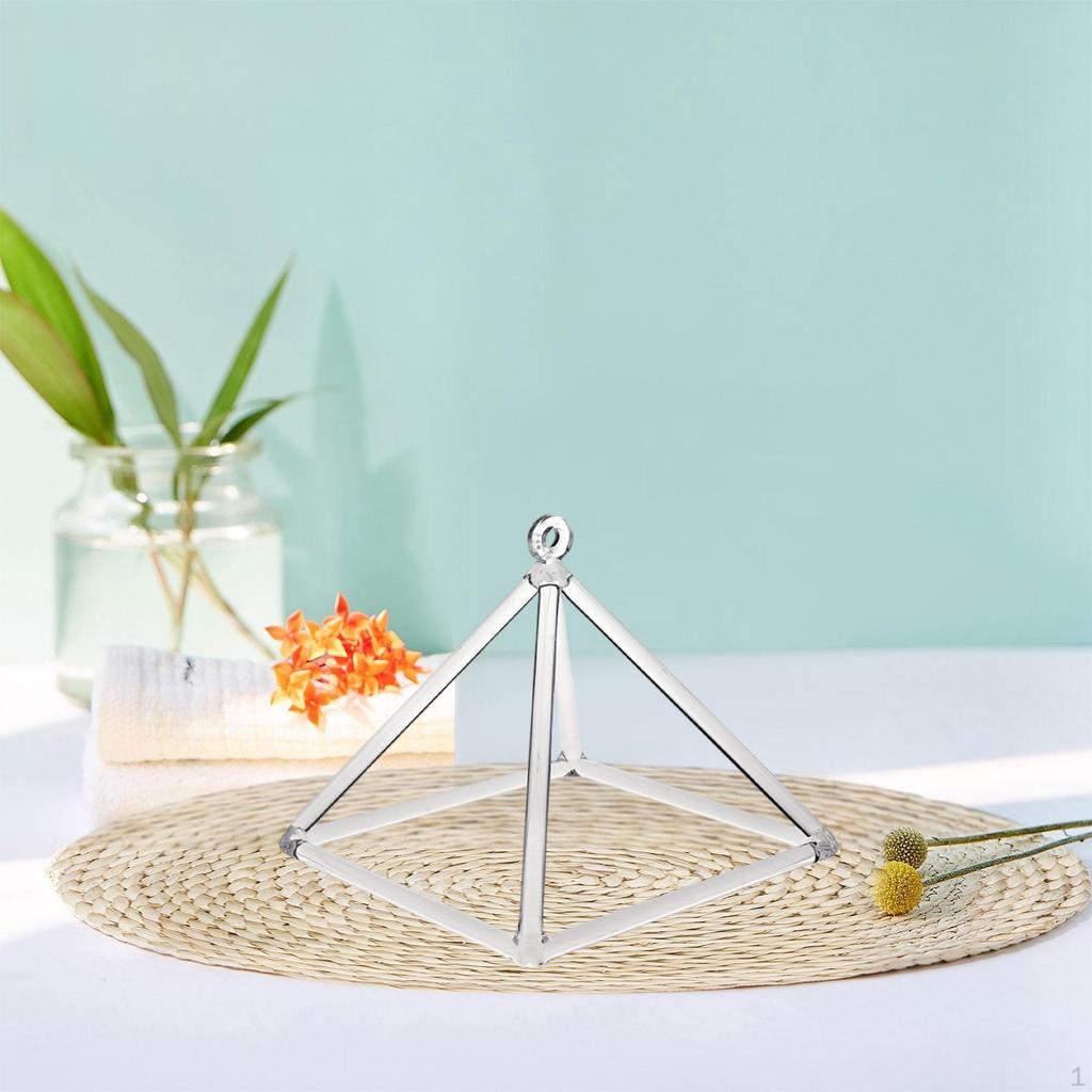 Quartz Crystal Pyramid Clear Sound Healing for Therapy Yoga Meditation