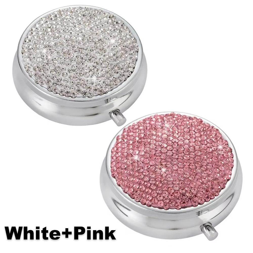 Bling Pillendose Wasserdichte Pillenetuis Langlebige Organizer für Reisen mit Langer Lebensdauer Funkelnde Tragbare Pillendose Faux