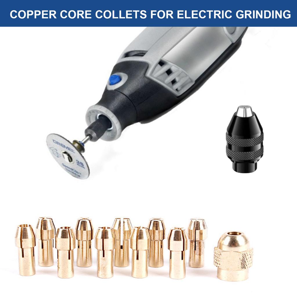 Drill Chuck Collet Set 1/32inch to 1/8inch Quick Changing Drill Chuck for Rotating Accessories Electric Chuck Rotary Tool