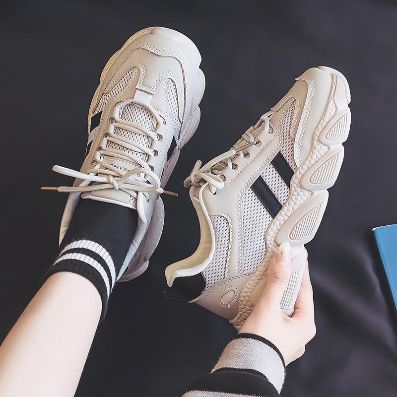 Spring new dad shoes female students platform sports heightening street shooting running leisure 66