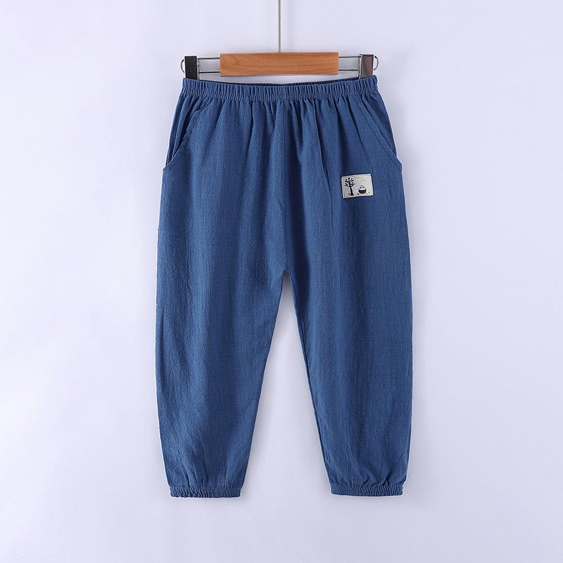 Summer Kids Loose Wide Leg Pants Linen Lantern Sleepwear Boys Girls Casual