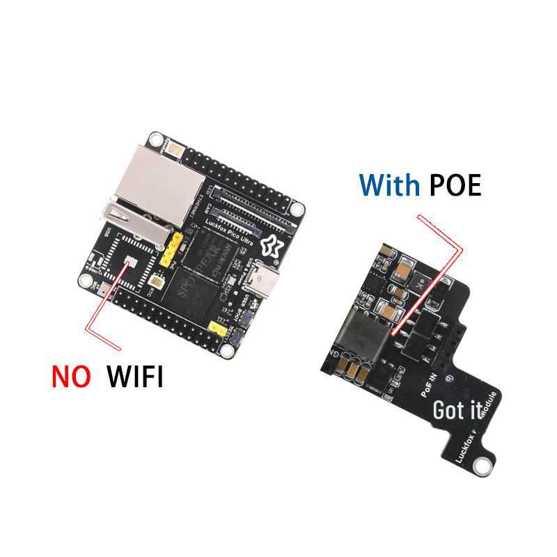 Luckfox Pico Ultra Microphone WiFi6 PoE Audio Module RV1106 with 8GB eMMC.
