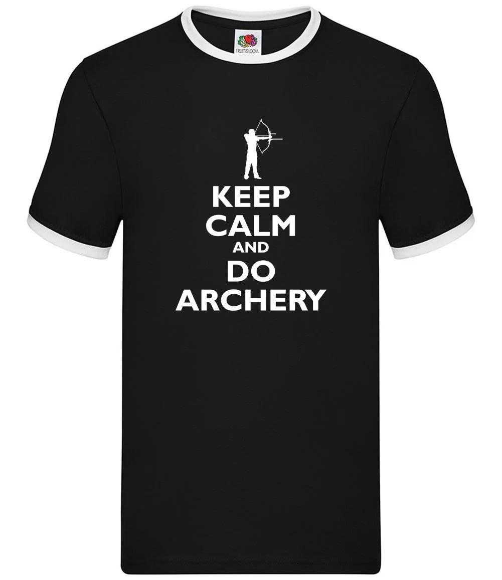 Keep Calm and Do Archery - Mens Ringer - Archer Shooting Bow Arrow Shooter L