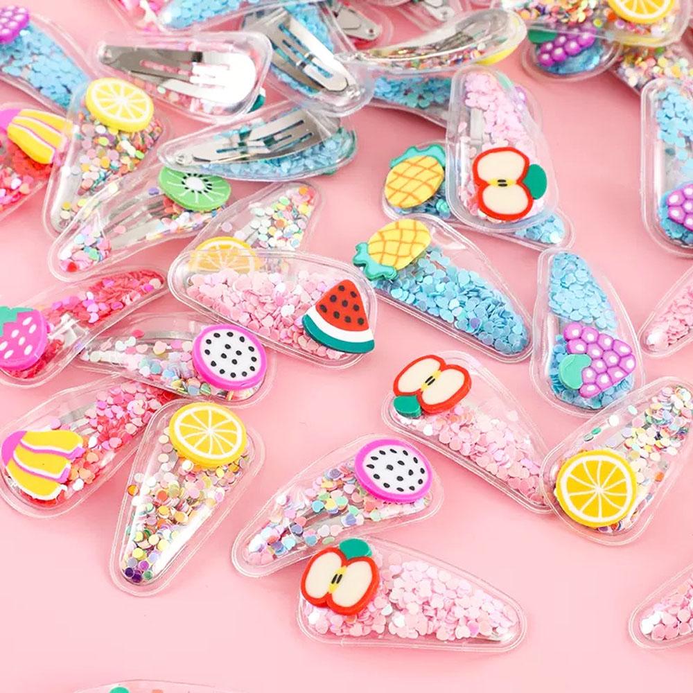 10pcs Cartoon Quicksand Bb Clip Cute Simple Hair Clip Glitter Hair Accessories Girl Hair Clip Y2k Accessories Hair Accessories