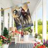 Santa Claus Riding Horse Garden Flag - Double-Sided, Durable Polyester - Perfect for Outdoor Yard & Lawn Decor