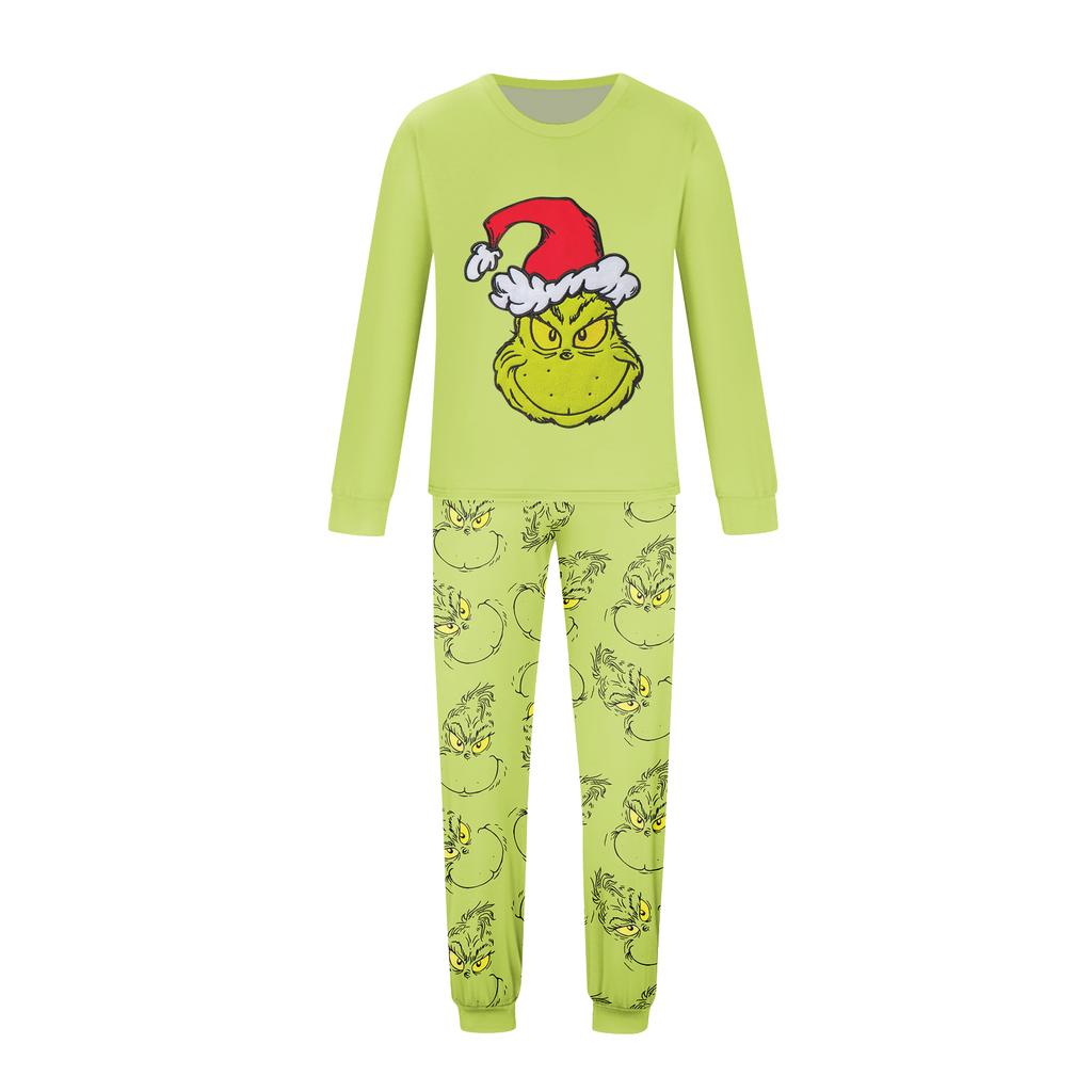 Print Cute Family Set Pajamas, Home Clothes, Family Set Long Sleeve Top Pants Set