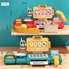 Non-Toxic 36-63Pcs Pretend Play Calculator Cash Register Toy Supermarket Shop Cashier Registers With Scanner Shopping Toys Gifts For Kids