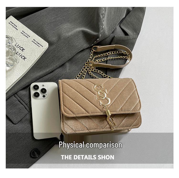 2025 Women's Stylish Small Diamond Pattern Crossbody Chain Handbag