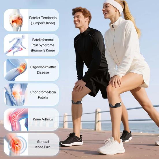 2Pcs Adjustable Patella Straps Silicone Knee Support Band for Running Sports Pain Relief Knee Cap Knee Brace for Intense Sports