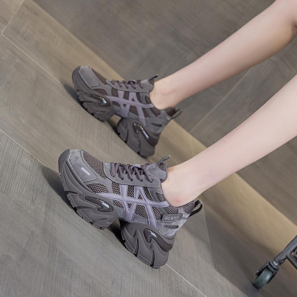 Retro splicing dad shoes women's 2025 autumn new platform heightening sports shoes casual fashion versatile trendy shoes women