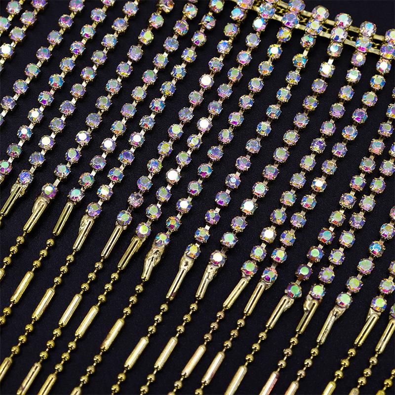 Strassprydda diamantkedjor DIY-tillbehör för kostymer och dekorationer