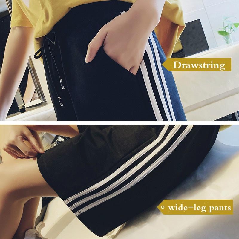 Dámské teplákové kalhoty Streetwear Široká noha Ležérní Baggy Letní šortky s vysokým pasem