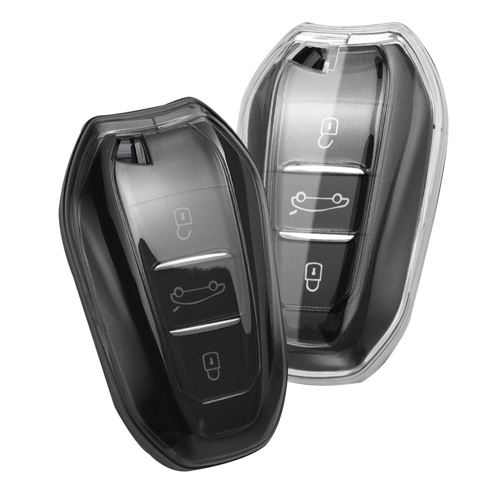 For Peugeot 3008 206 301 508 208 2008 Rifter 307 308 207 408 407 5008 For Citroen C5 C4 C3 C2 Transparent TPU Car Key Case Shell