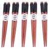 5Pairs Wooden Chopsticks Tangled Line NonSlip Sushi Chopsticks for Hotel Household Restaurant(Brown )