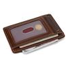Genuine Leather Ultra-Thin Card Holder Wallet for Men & Women with Photo Slot and Dollar Clip