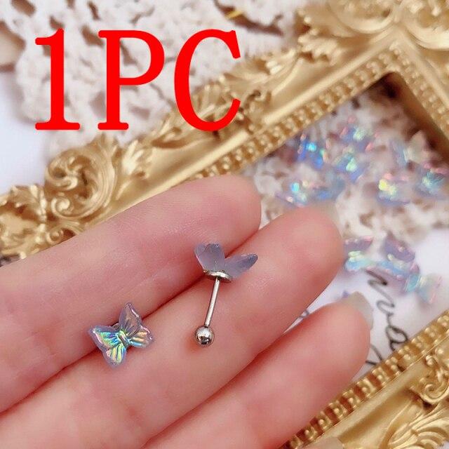 

1 шт. корейские милые маленькие серьги-гвоздики в виде бабочек для женщин и девочек, минималистичные серьги для хряща, пирсинг, украшения для тела, подарок в стиле Ins