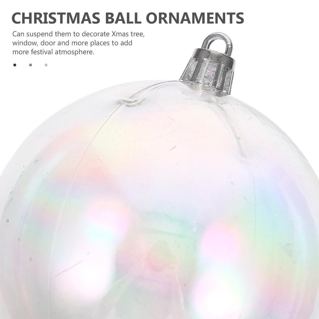 6Pcs Iridescent Christmas Ball Ornaments Hanging Decorations Xmas Tree Decorative Balls Party Supplies Xmas Hanging Decor