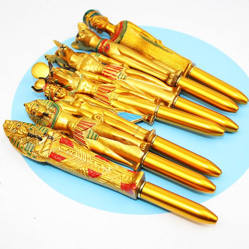 Egyptian Pharaoh Blue Ink Ballpoint Pen  Stamping Mummy Writing Ballpoint Pen