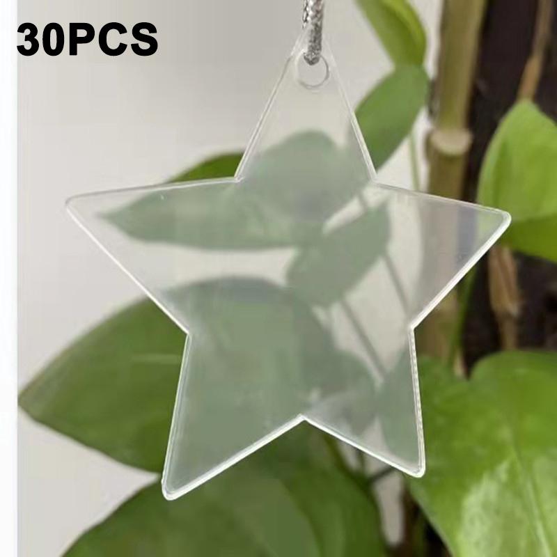 

30 шт. прозрачных акриловых рождественских украшений, пустых прозрачных акриловых круглых дисков, сделай сам, поделки, рождественские круглые акриловые подвески