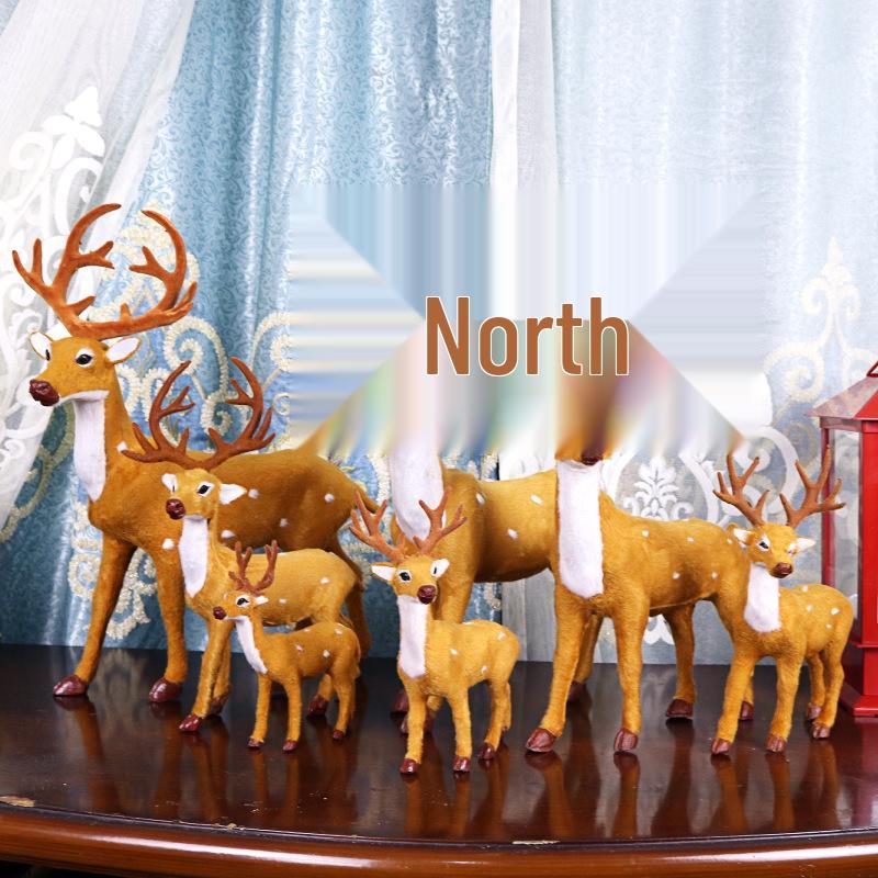 Christmas Reindeer Plush Ornament Set for Window and Tree Decorating