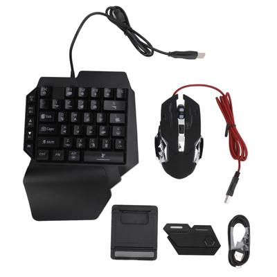 RGB One Handed Gaming Keyboard and Mouse Combo Keyboard Mouse Converter Adjustable Phone Stand 4 In 1 Mobile Game Combo