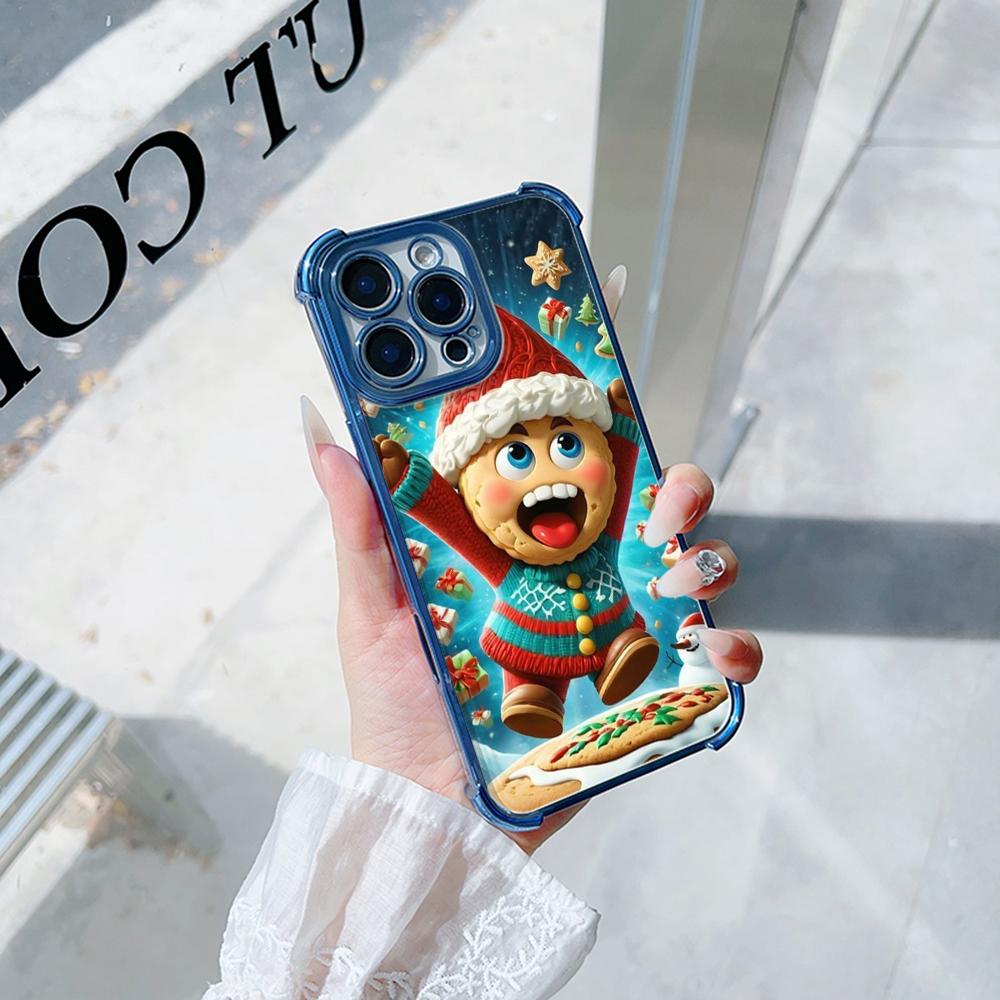 Ae108 Happy New Year Merry Christmas Electroplated TPU Phone Cases for Xiaomi 11 Lite Redmi Note 13 Pro 12C 9S 14C Huawei Four Corner Protection Cover