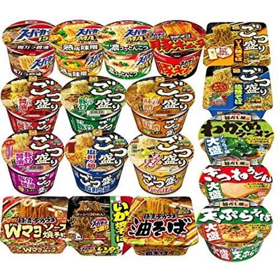 Large serving cup noodles 12 types pieces set
