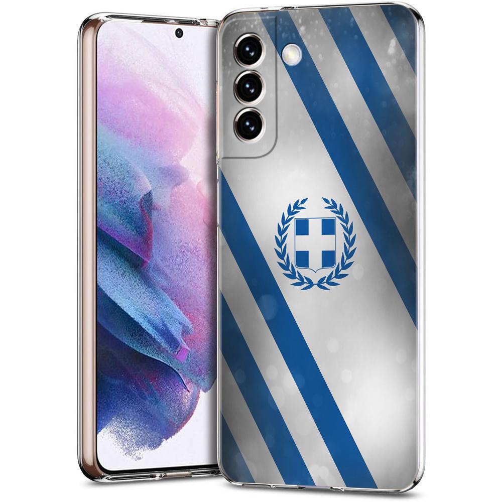 Transparent for Samsung Galaxy S25 S24 S23 S22 S20 S21 FE Ultra S24 S23 S10 S10E S9 Plus Phone Case Soft TPU Greece Greek Flag