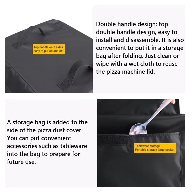 Outdoor Pizza Oven Cover 420D Oxford Cloth Portable Square Pizza Oven Waterproof Dustproof Protective Cover Barbecue Accessories