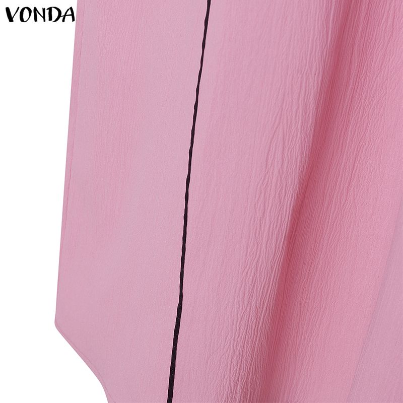 VONDA Elegant Women Batwing Sleeve Belt Waist Casual Loose Maxi Dress
