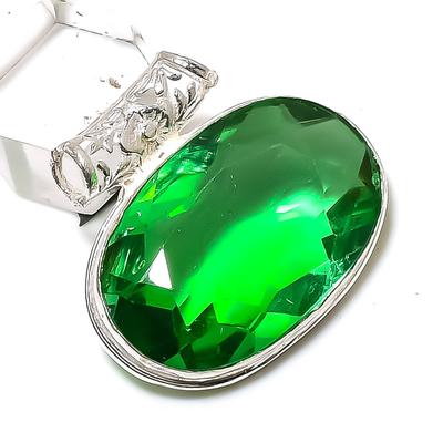 Natuurlijke Peridoot Edelsteen Handgemaakte 925 Sterling Zilveren Sieraden Hanger 1.38" t3Q75