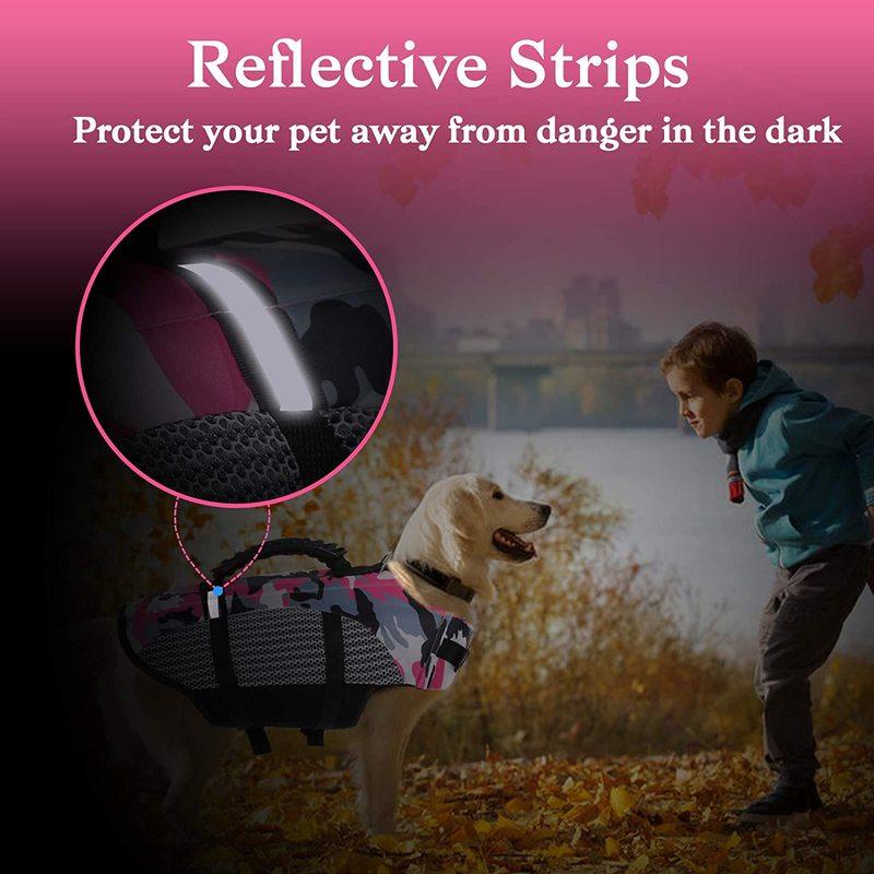 Dog Life Jacket Ripstop Pet Safety Life Vest Adjustable Dogs Lifesaver Vest Camouflage Swimsuit