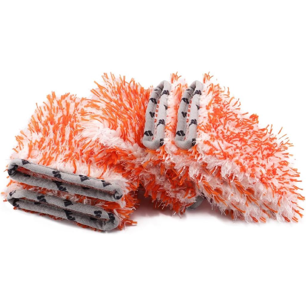 

SPTA Microfiber Car Wash Mitt for Small Area, 5Pcs Ultra Absorbent Car Wash Gloves, Plush Fiber Cloth Material, Safe Washing with Any Soap, Bucket, 5pcs Small Microfiber Car