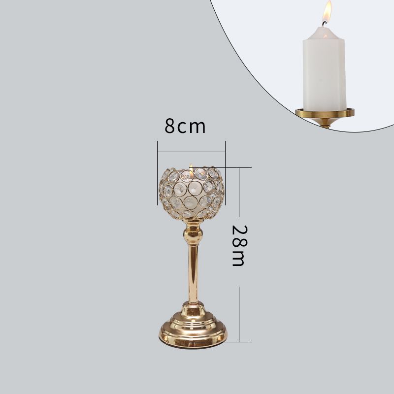 Nordic Candlestick Ornaments, Golden Light Luxury Crystal Home Living Room Table Decoration, Romantic Feather Candlestick New Product