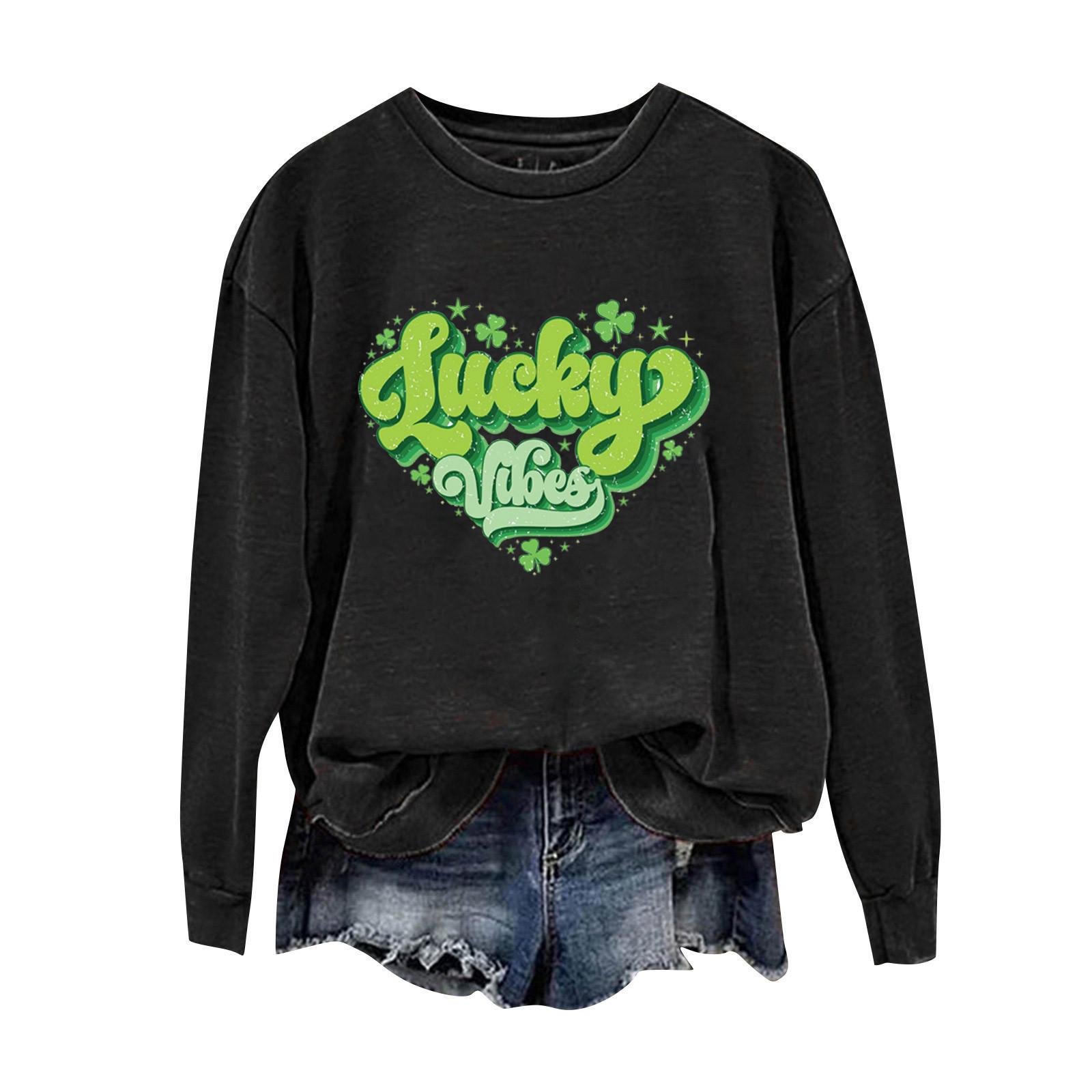 

Женские топы с круглым вырезом, хлопковый женский повседневный модный пуловер с длинным рукавом и круглым вырезом L чёрный